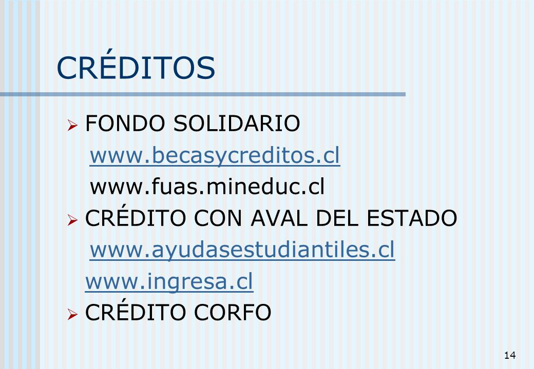 CRÉDITOS FONDO SOLIDARIO