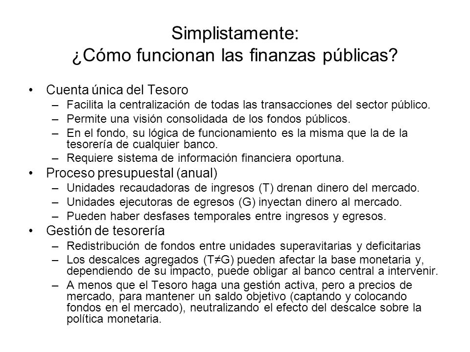 Simplistamente: ¿Cómo funcionan las finanzas públicas