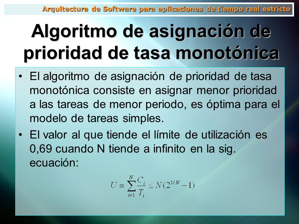 Algoritmo de asignación de prioridad de tasa monotónica