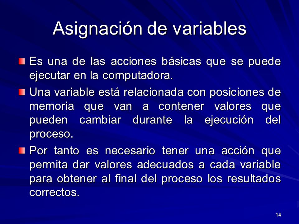 Asignación de variables