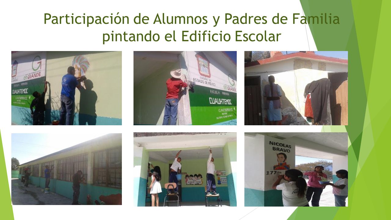 Participación de Alumnos y Padres de Familia pintando el Edificio Escolar