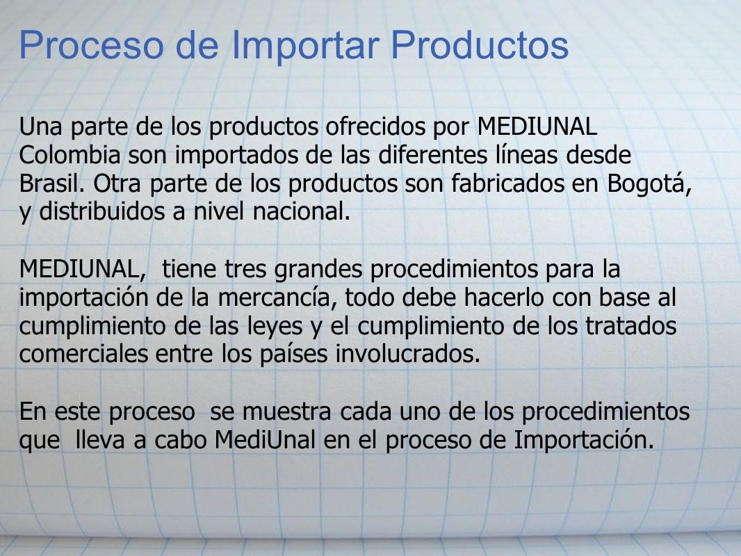 Proceso de Importar Productos