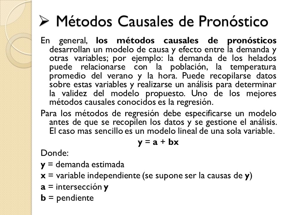 Métodos Causales de Pronóstico