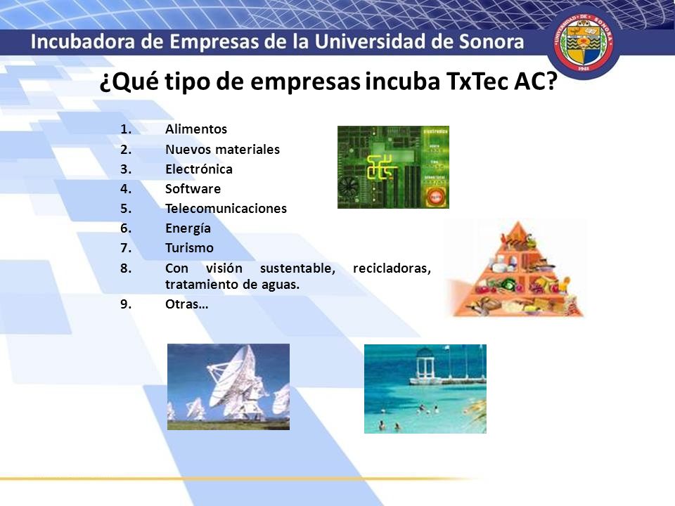 ¿Qué tipo de empresas incuba TxTec AC