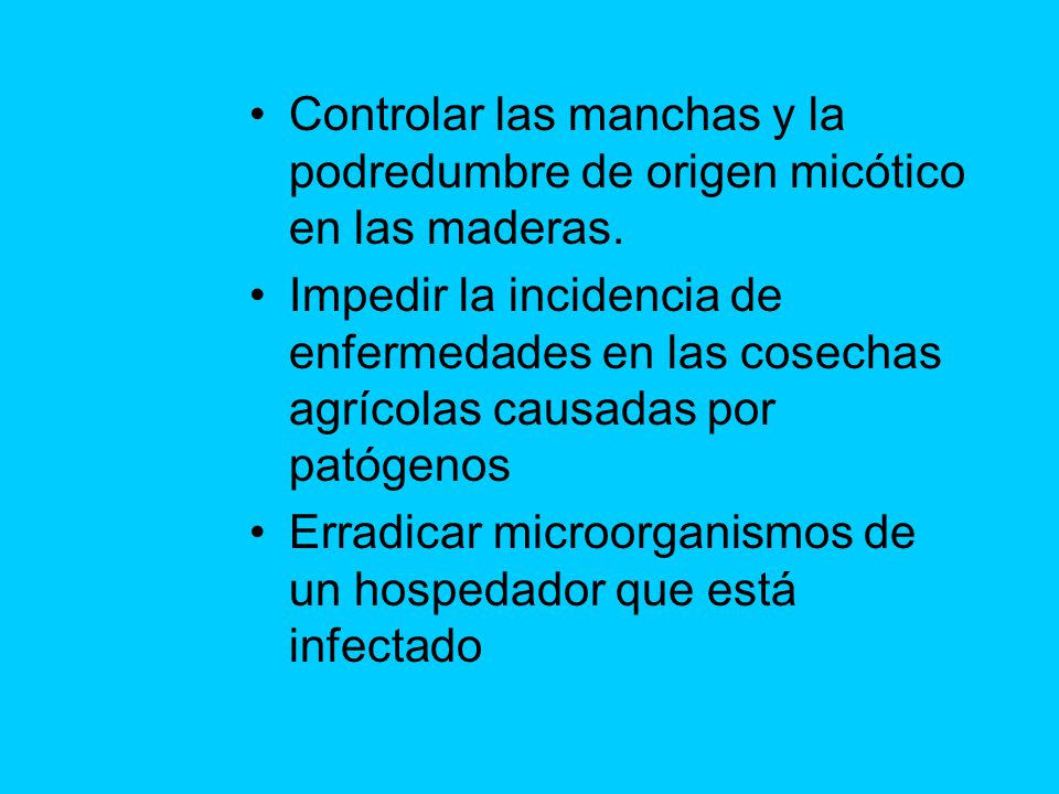 Controlar las manchas y la podredumbre de origen micótico en las maderas.