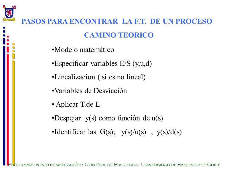 PASOS PARA ENCONTRAR LA F.T. DE UN PROCESO CAMINO TEORICO