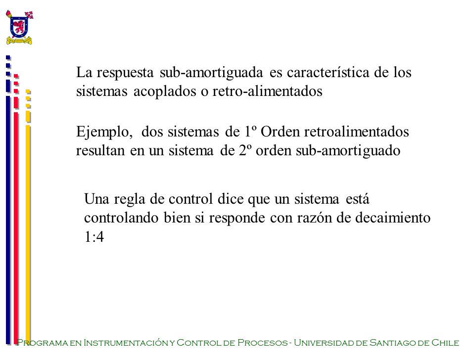 La respuesta sub-amortiguada es característica de los sistemas acoplados o retro-alimentados
