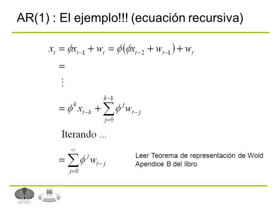 AR(1) : El ejemplo!!! (ecuación recursiva)