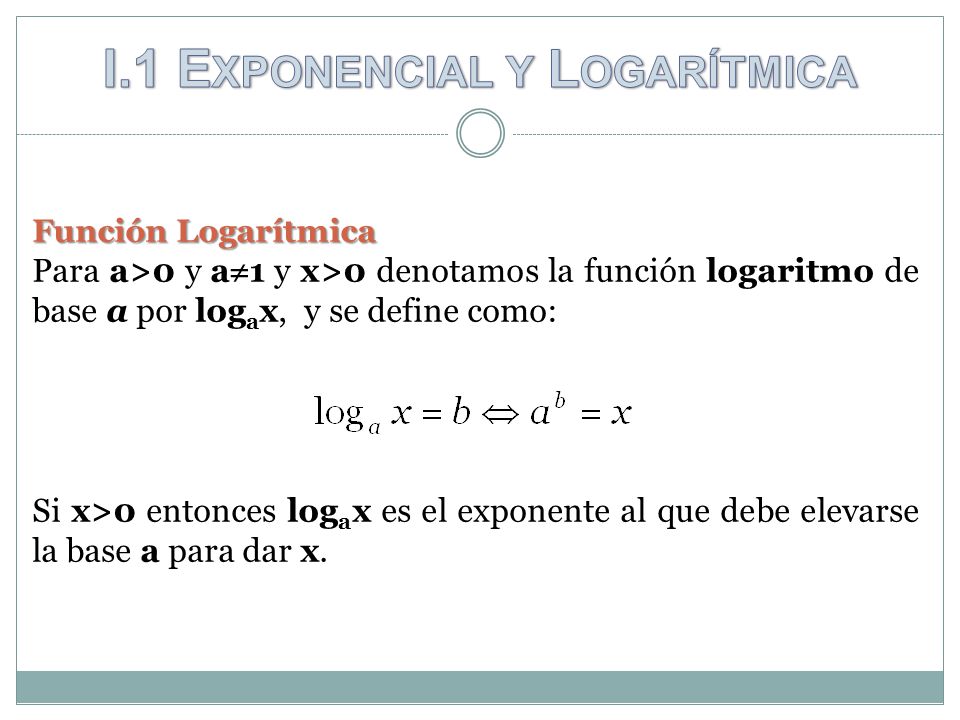 I.1 Exponencial y Logarítmica
