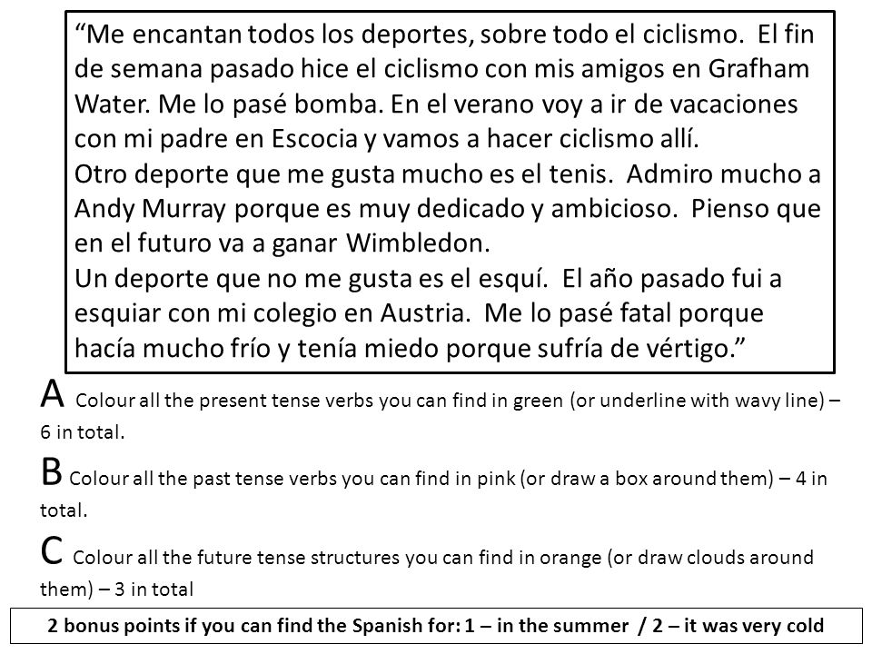 Me encantan todos los deportes, sobre todo el ciclismo