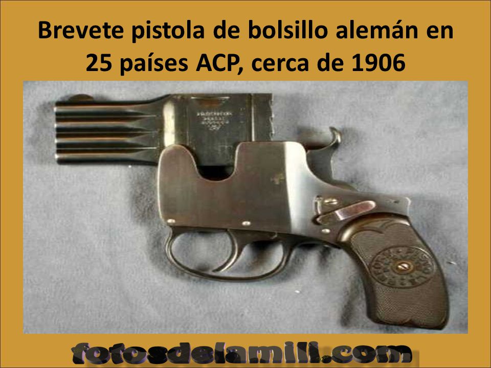 Brevete pistola de bolsillo alemán en 25 países ACP, cerca de 1906
