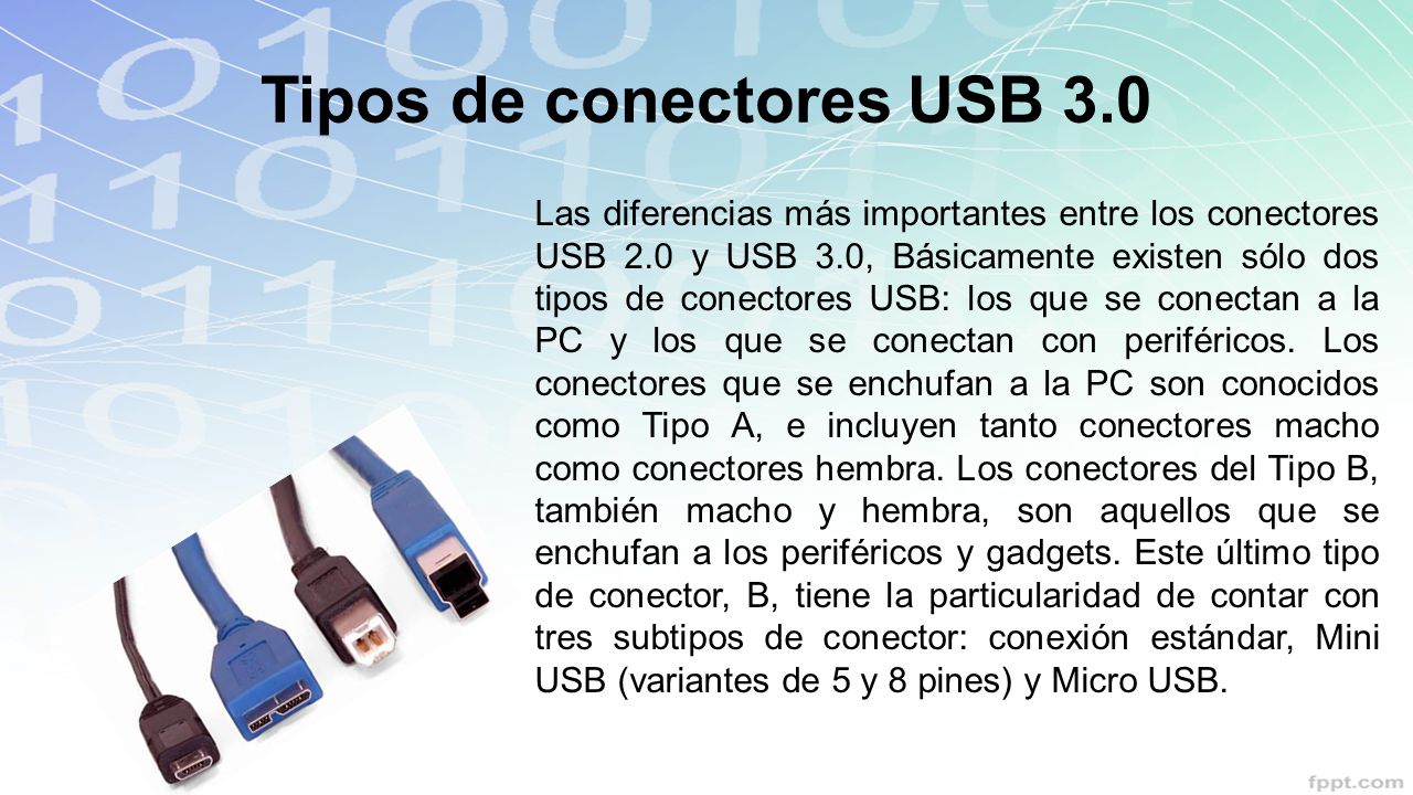 Tipos de conectores USB 3.0