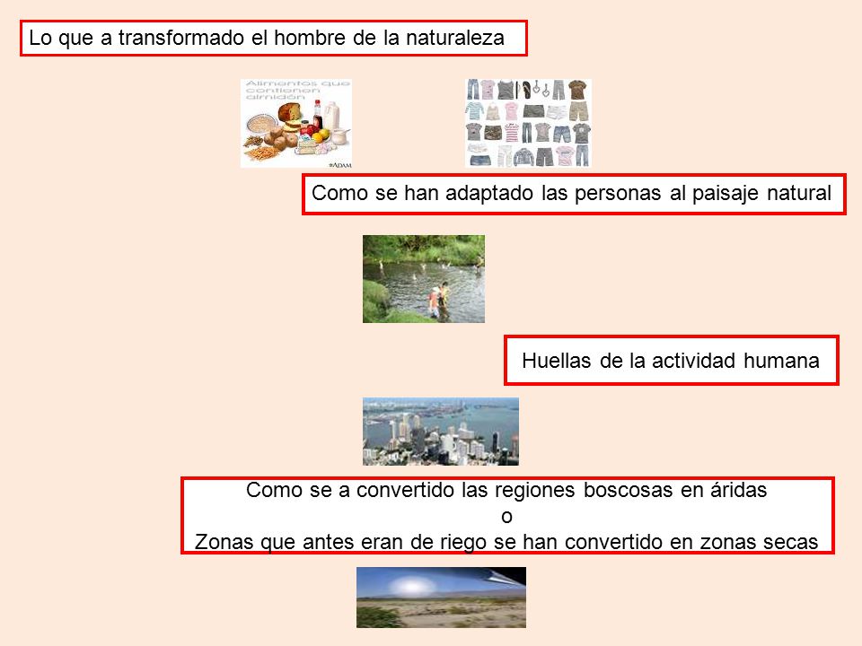 Lo que a transformado el hombre de la naturaleza