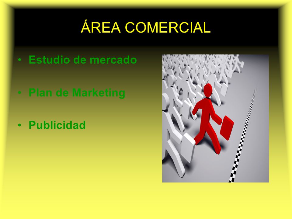 ÁREA COMERCIAL Estudio de mercado Plan de Marketing Publicidad