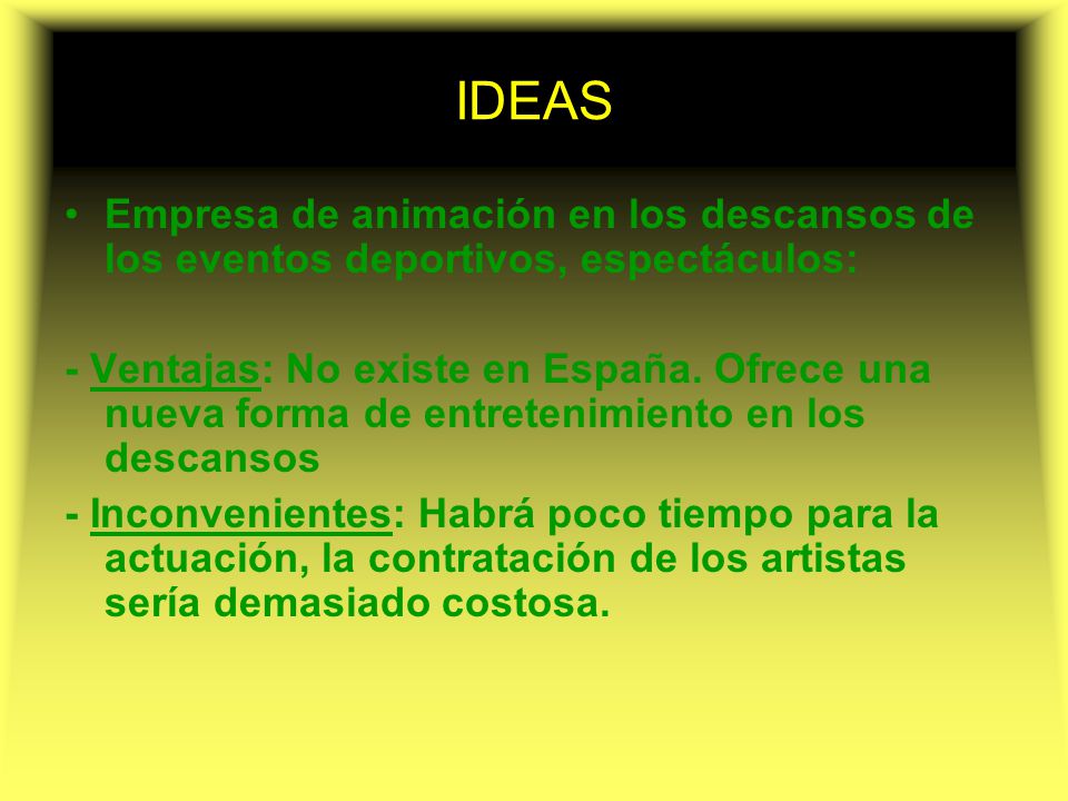 IDEAS Empresa de animación en los descansos de los eventos deportivos, espectáculos: