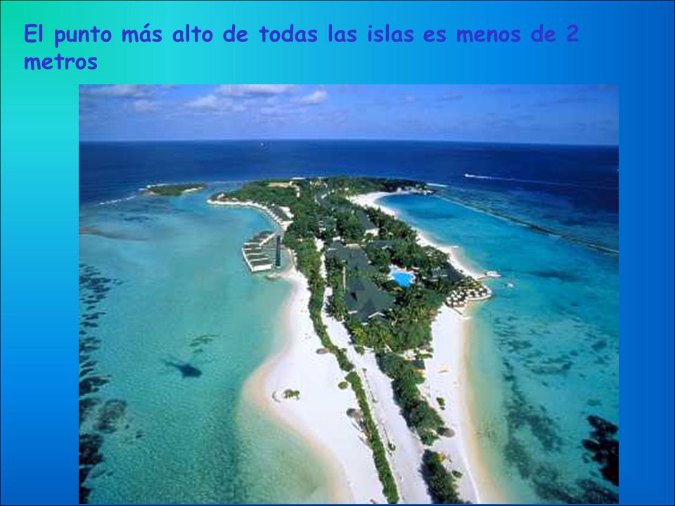 El punto más alto de todas las islas es menos de 2 metros