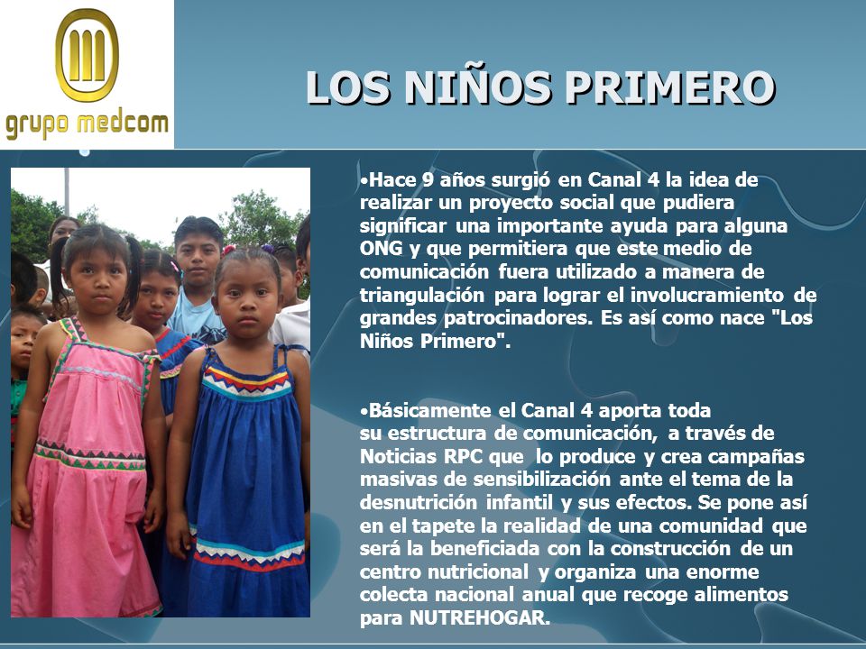 LOS NIÑOS PRIMERO