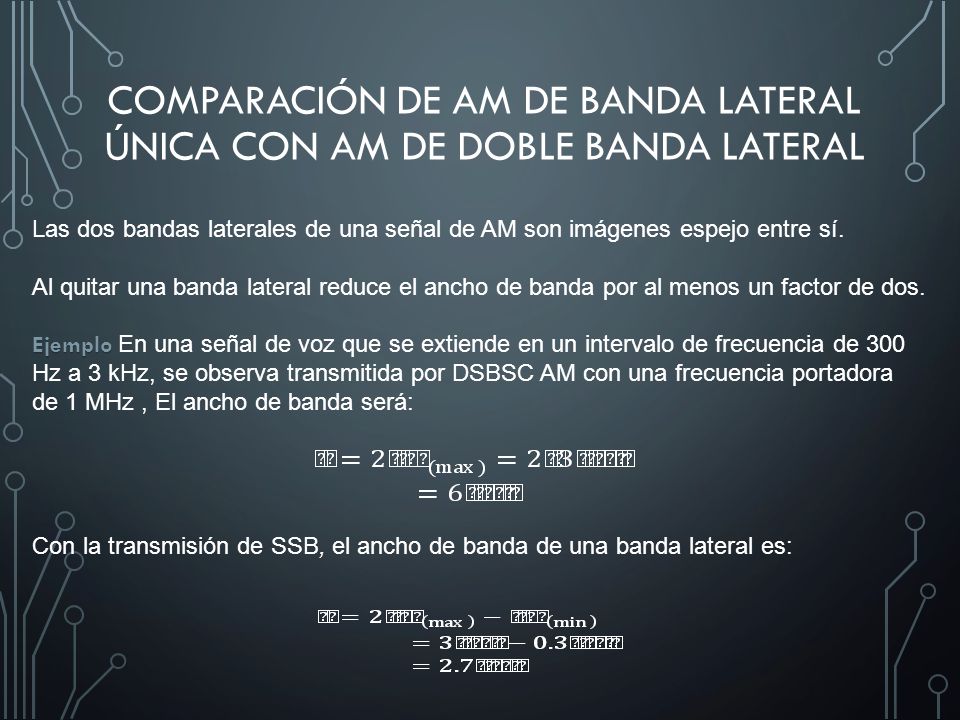 Comparación de AM de banda lateral única con AM de doble banda lateral