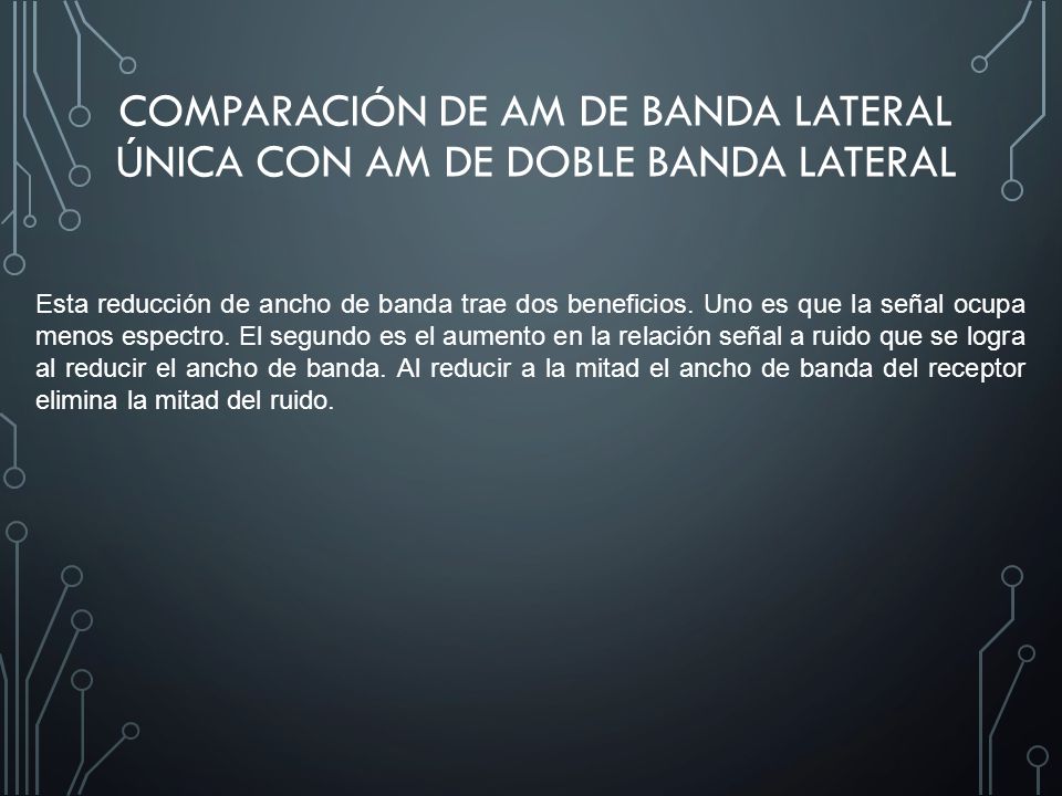 Comparación de AM de banda lateral única con AM de doble banda lateral