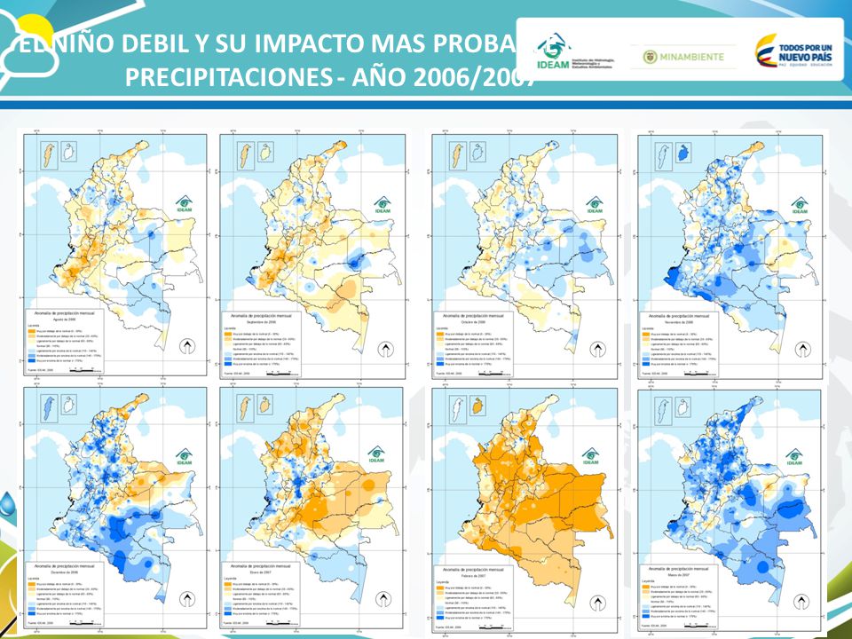 EL NIÑO DEBIL Y SU IMPACTO MAS PROBABLE EN LAS PRECIPITACIONES - AÑO 2006/2007