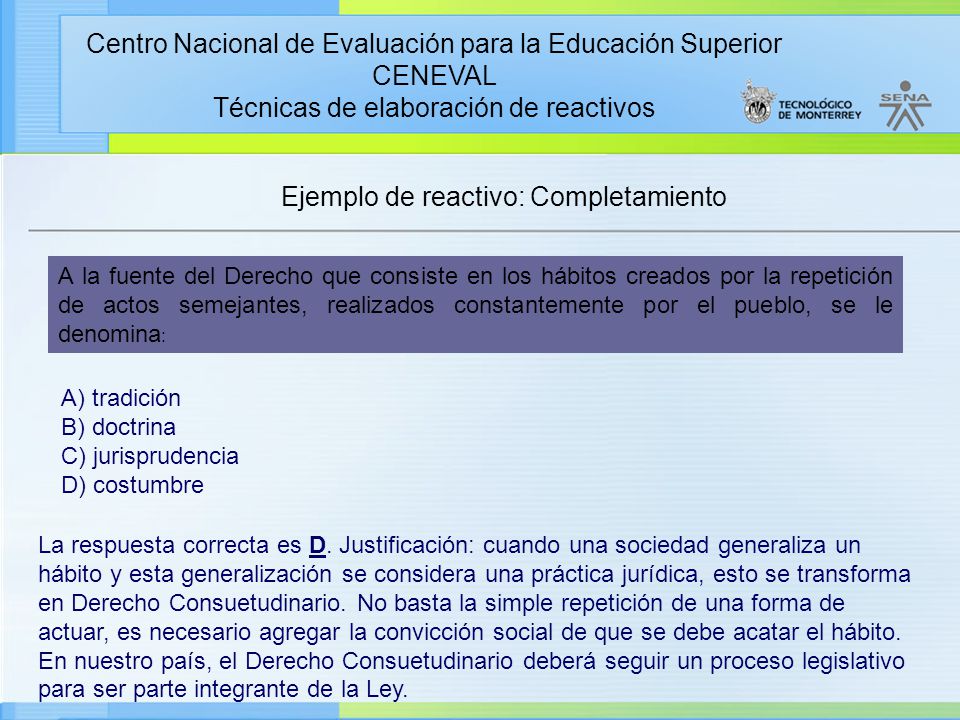 Ejemplo de reactivo: Completamiento