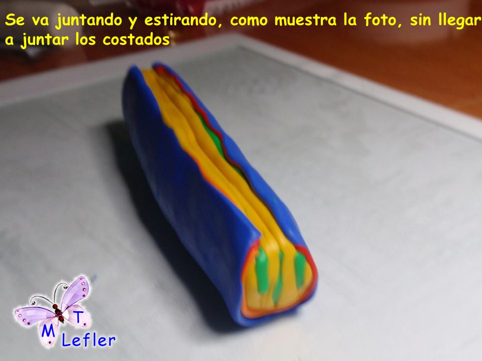 Se va juntando y estirando, como muestra la foto, sin llegar