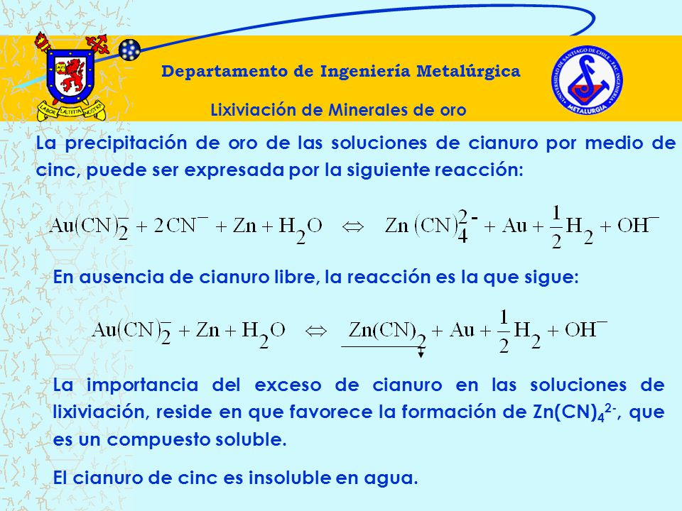 Departamento de Ingeniería Metalúrgica Lixiviación de Minerales de oro
