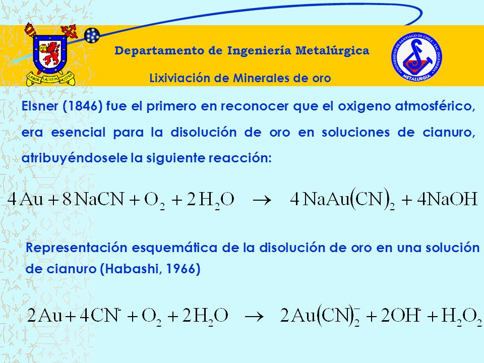 Departamento de Ingeniería Metalúrgica Lixiviación de Minerales de oro