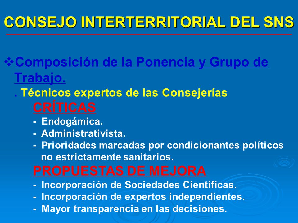 CONSEJO INTERTERRITORIAL DEL SNS