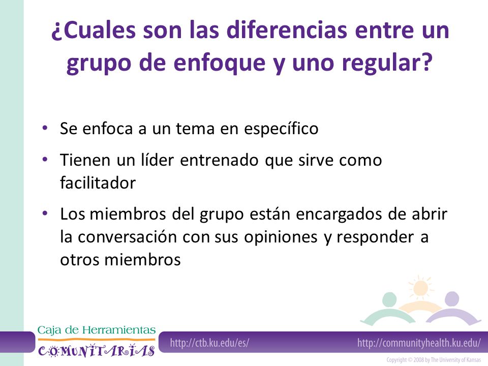 ¿Cuales son las diferencias entre un grupo de enfoque y uno regular