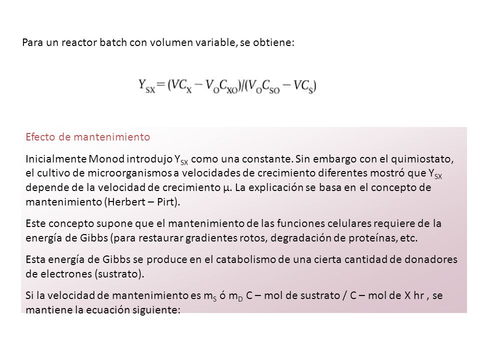 Para un reactor batch con volumen variable, se obtiene: