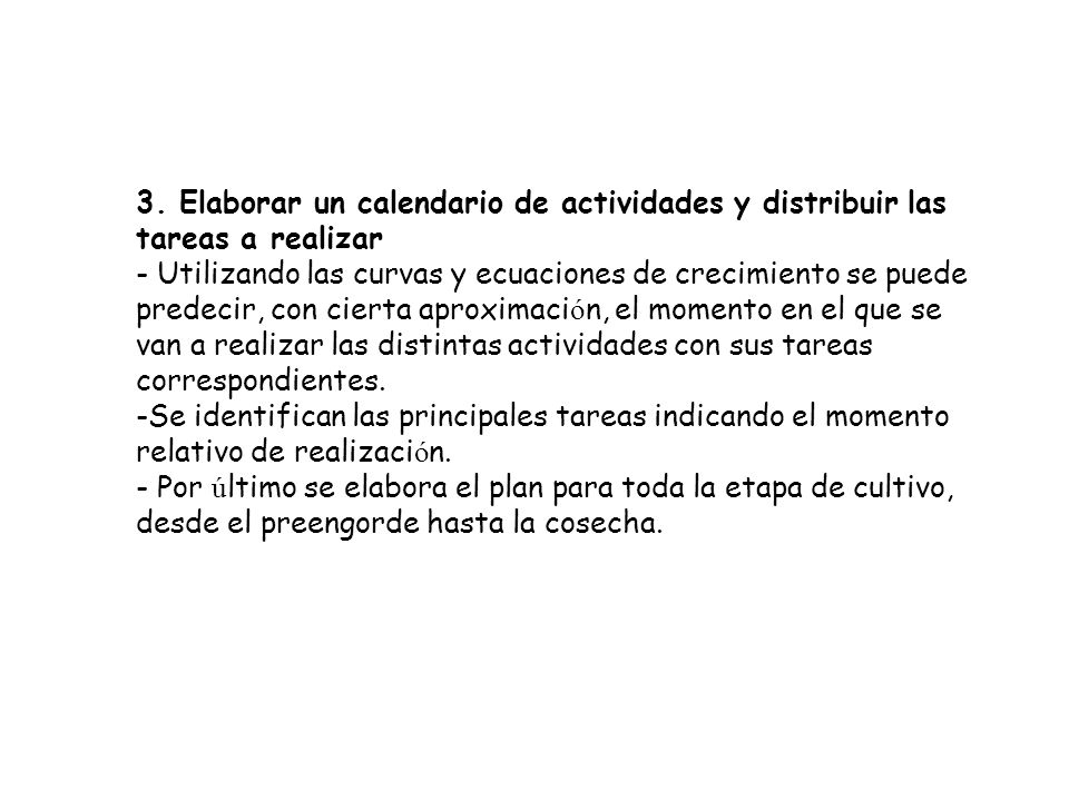 3. Elaborar un calendario de actividades y distribuir las tareas a realizar
