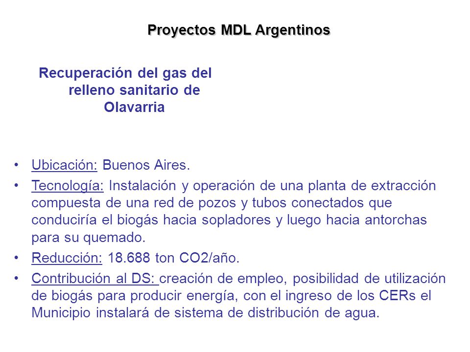 Proyectos MDL Argentinos