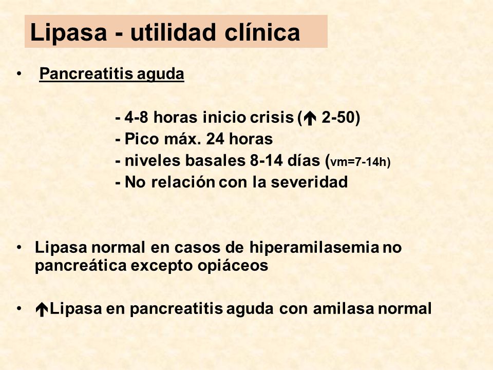 Lipasa - utilidad clínica