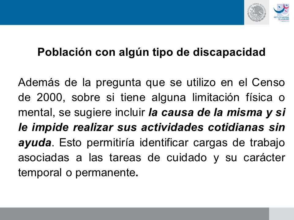 Población con algún tipo de discapacidad