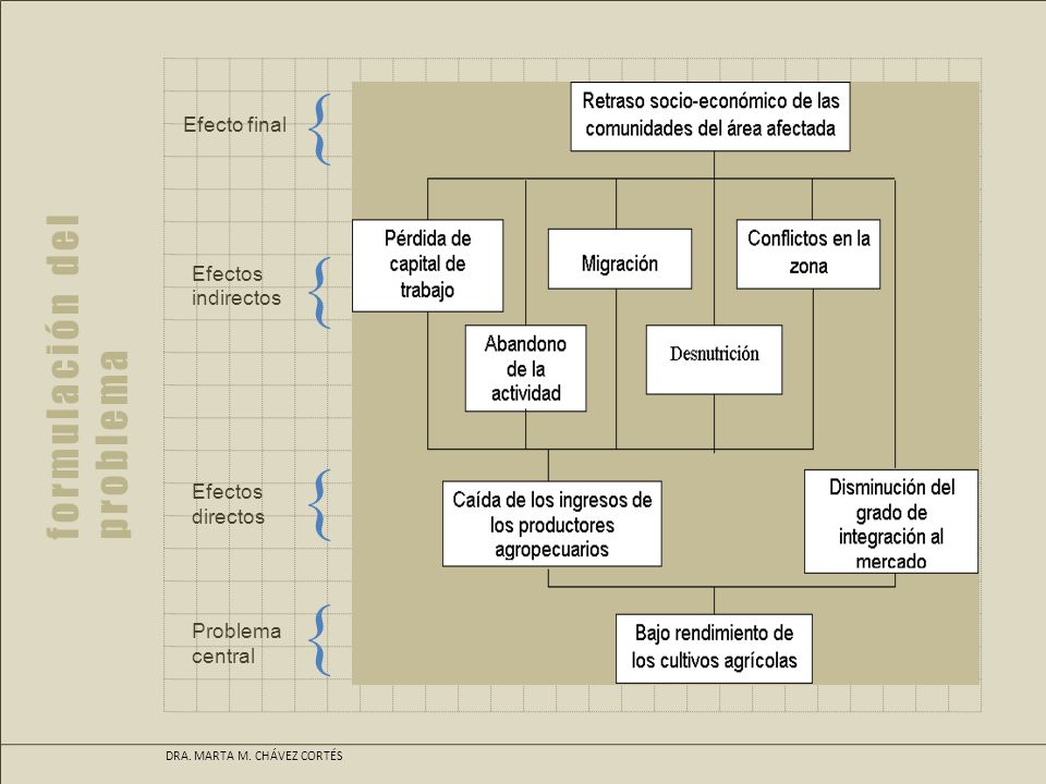 { { { { formulación del problema Efecto final Efectos indirectos