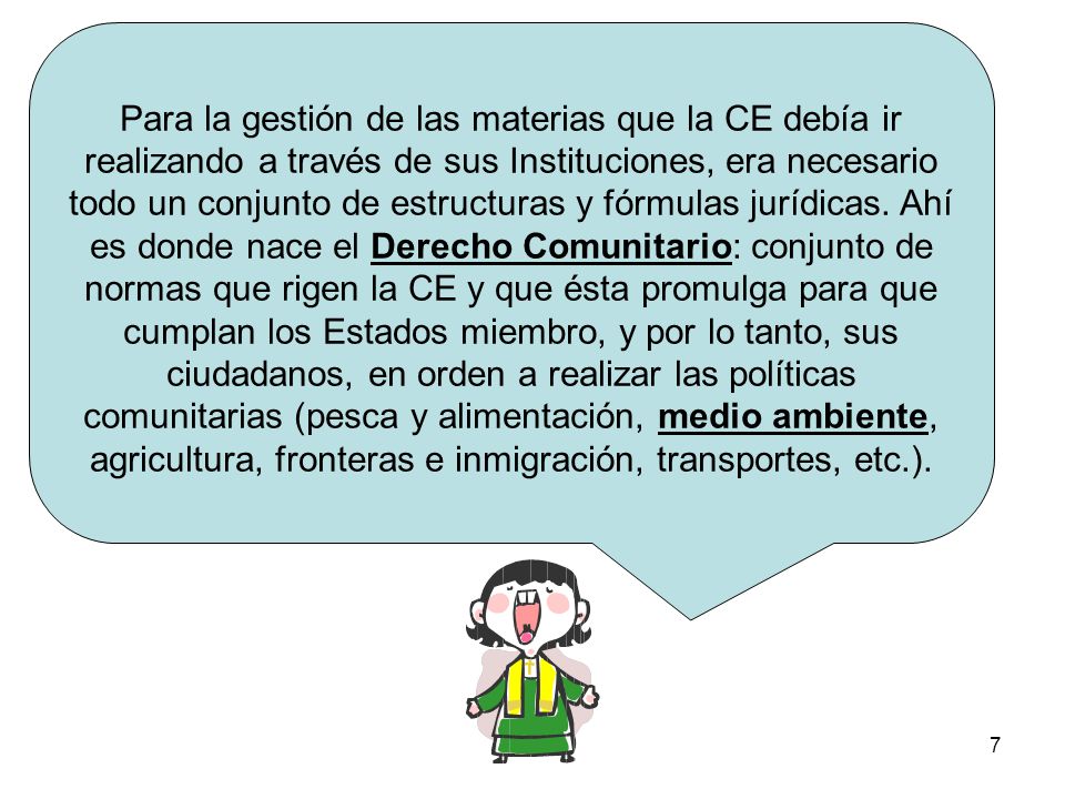 Para la gestión de las materias que la CE debía ir realizando a través de sus Instituciones, era necesario todo un conjunto de estructuras y fórmulas jurídicas.