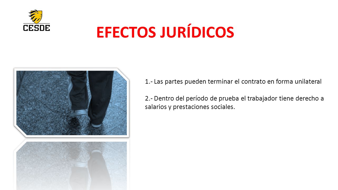 EFECTOS JURÍDICOS 1.- Las partes pueden terminar el contrato en forma unilateral.