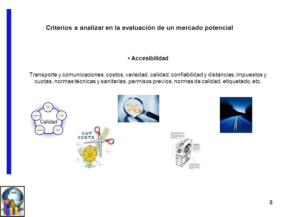 Criterios a analizar en la evaluación de un mercado potencial