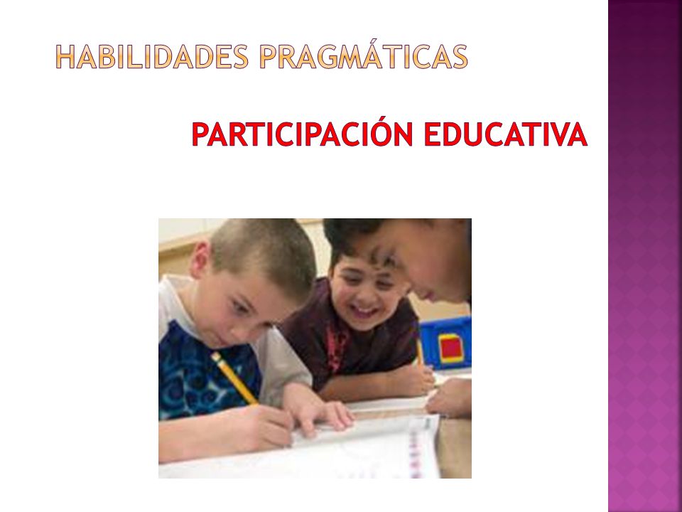 Habilidades pragmáticas participación educativa