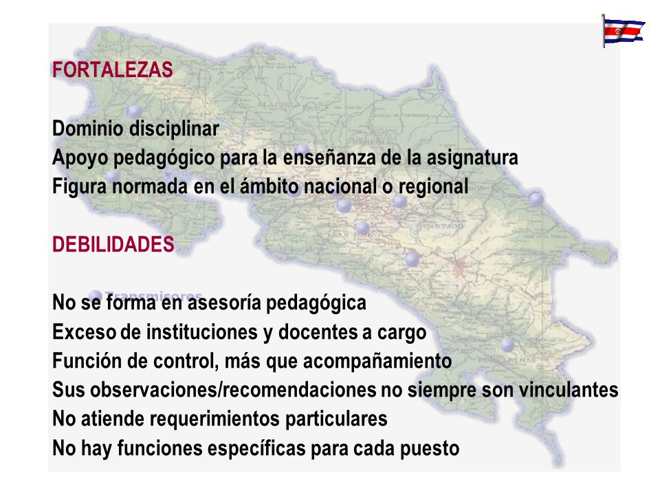 FORTALEZAS Dominio disciplinar. Apoyo pedagógico para la enseñanza de la asignatura. Figura normada en el ámbito nacional o regional.