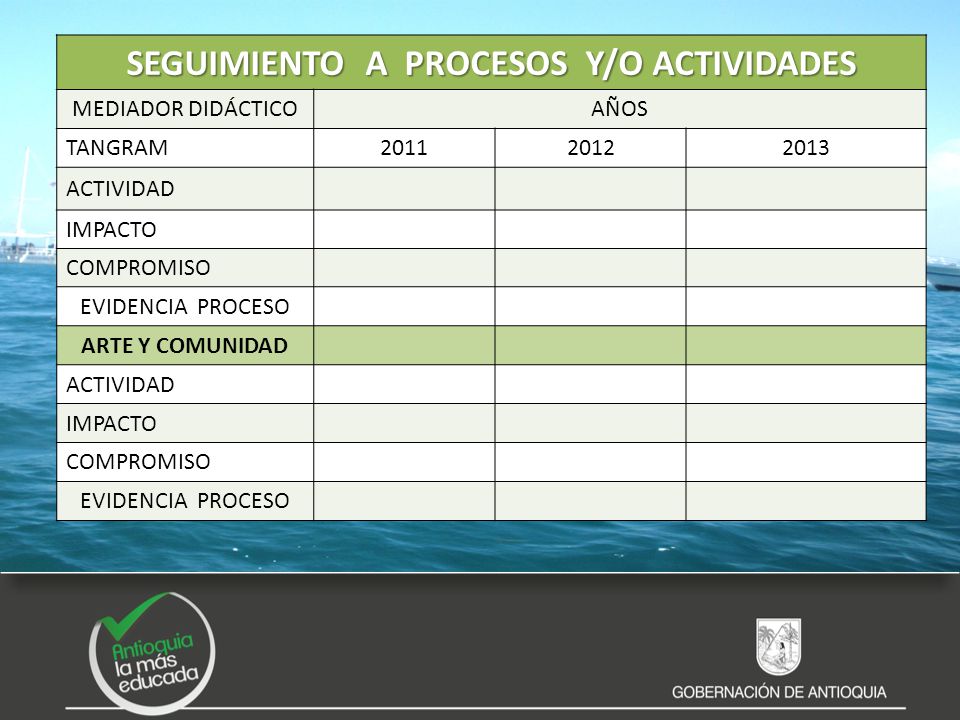 SEGUIMIENTO A PROCESOS Y/O ACTIVIDADES