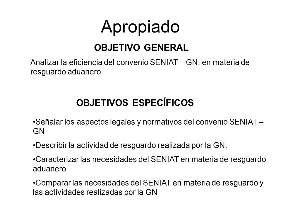 OBJETIVOS ESPECÍFICOS
