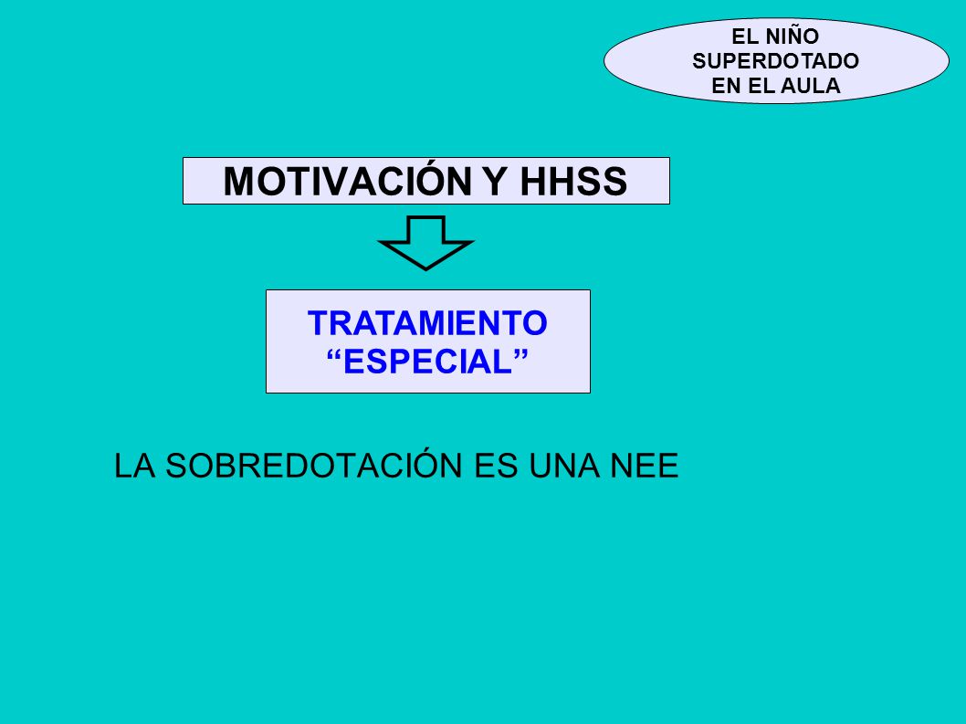 MOTIVACIÓN Y HHSS TRATAMIENTO ESPECIAL LA SOBREDOTACIÓN ES UNA NEE