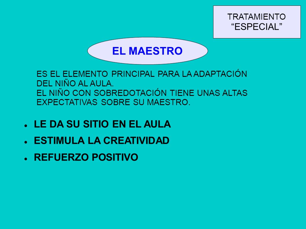 EL MAESTRO LE DA SU SITIO EN EL AULA ESTIMULA LA CREATIVIDAD