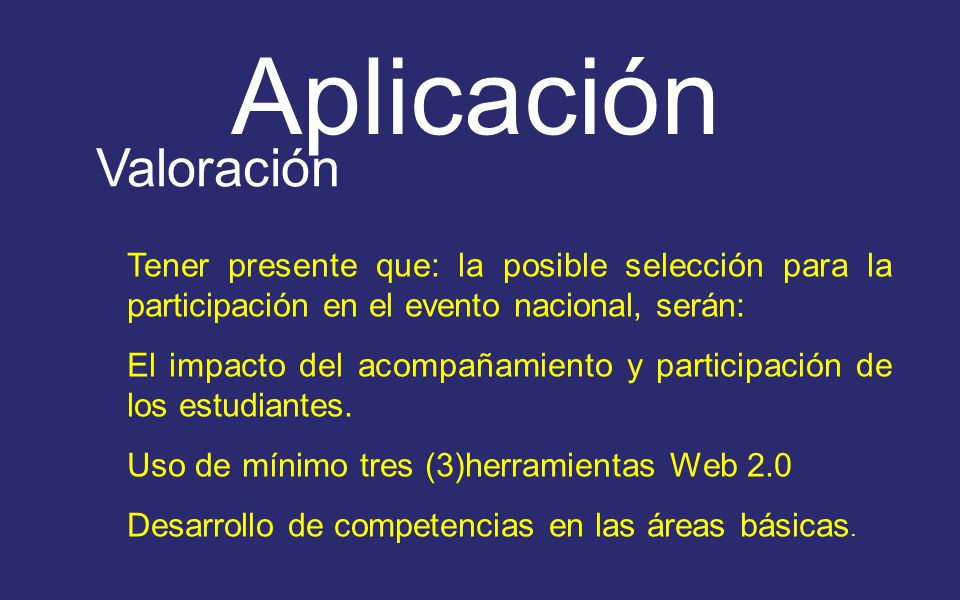 Aplicación Valoración