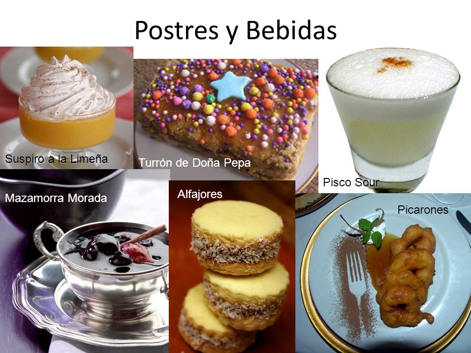 Postres y Bebidas Suspiro a la Limeña Turrón de Doña Pepa Pisco Sour