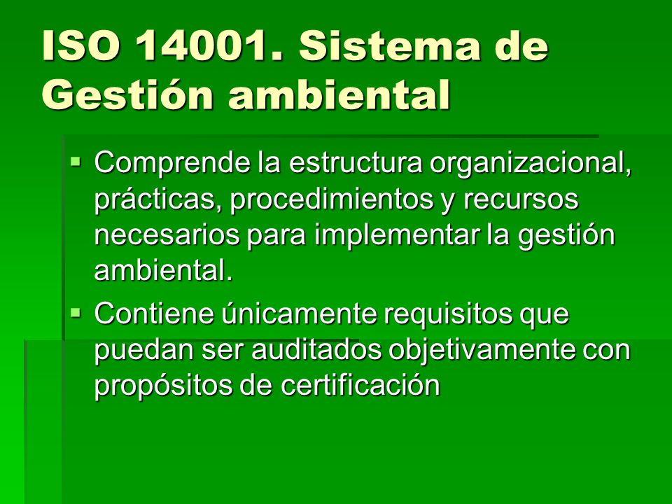 ISO Sistema de Gestión ambiental