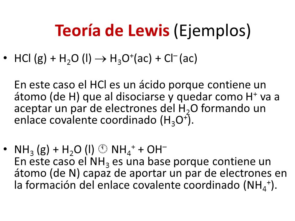 Teoría de Lewis (Ejemplos)