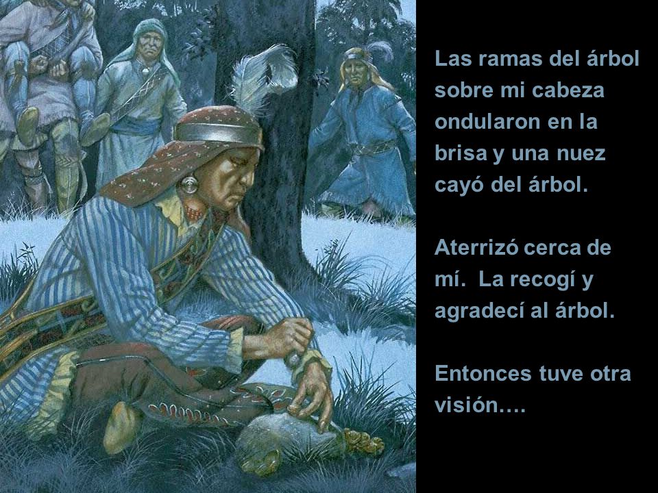 Las ramas del árbol sobre mi cabeza ondularon en la brisa y una nuez cayó del árbol.